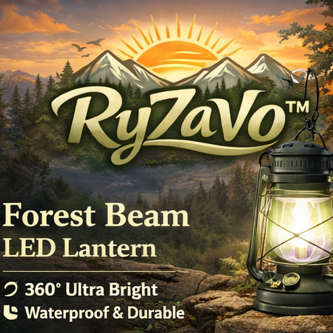 RyZaVo™ Forest Beam LED Lantern – 360° Bright Camping Light, Waterproof Hanging Lantern for Outdoor Adventure & Survival Gear